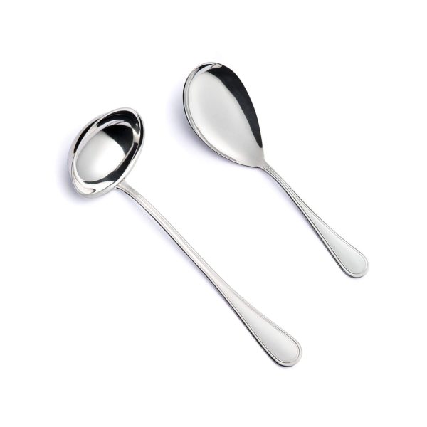 English Steel Rice Ladle and Serving Spoon Set