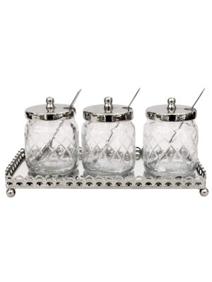 Set Tre Barattoli Con Vassoio