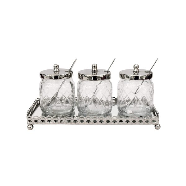 Set Tre Barattoli Con Vassoio