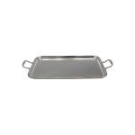 Rectangular tray with handles in Medium Silver Alloy