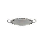 Small Oval Tray with Handles in Silver