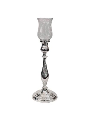Silver Candlestick with Wind Guard