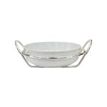 SilverPlated rectangular baking dish with 2 compartments (Copia)