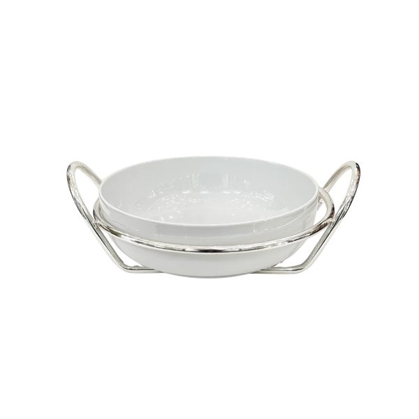 SilverPlated rectangular baking dish with 2 compartments (Copia)