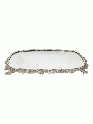 Small rectangular tray with handles in Silver Plated (Copia)