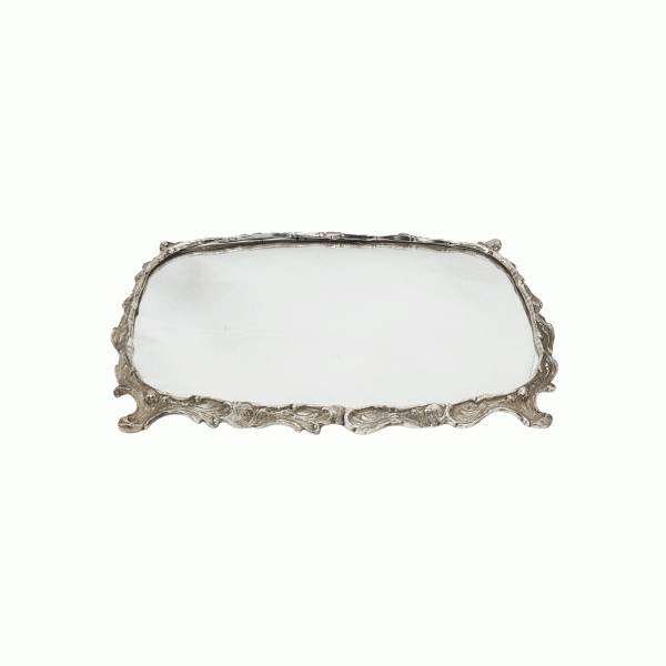 Small rectangular tray with handles in Silver Plated (Copia)